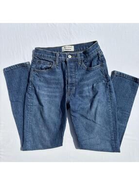 Reformation Serena High Waist Skinny Crop Jeans Cannes Wash Size 24 Button Fly